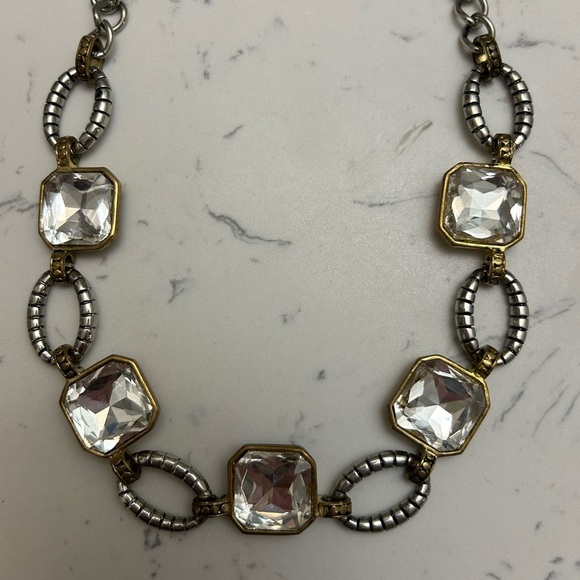 Gold and Silver “Diamond” Statement Necklace - Picture 2 of 3